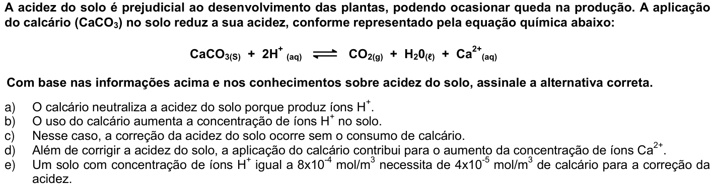 Questão 23 no caderno 1ª fase da UFPR 2008