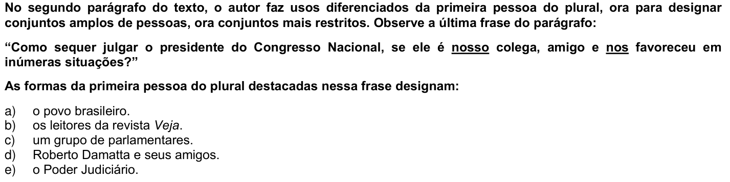 Questão 47 no caderno 1ª fase da UFPR 2008
