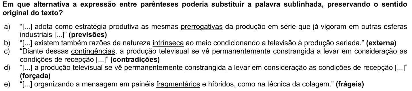 Questão 55 no caderno 1ª fase da UFPR 2008
