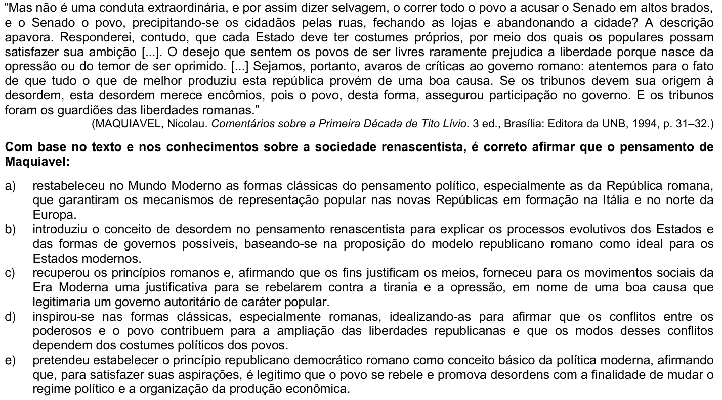 Questão 66 no caderno 1ª fase da UFPR 2008