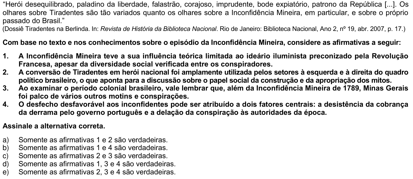 Questão 69 no caderno 1ª fase da UFPR 2008