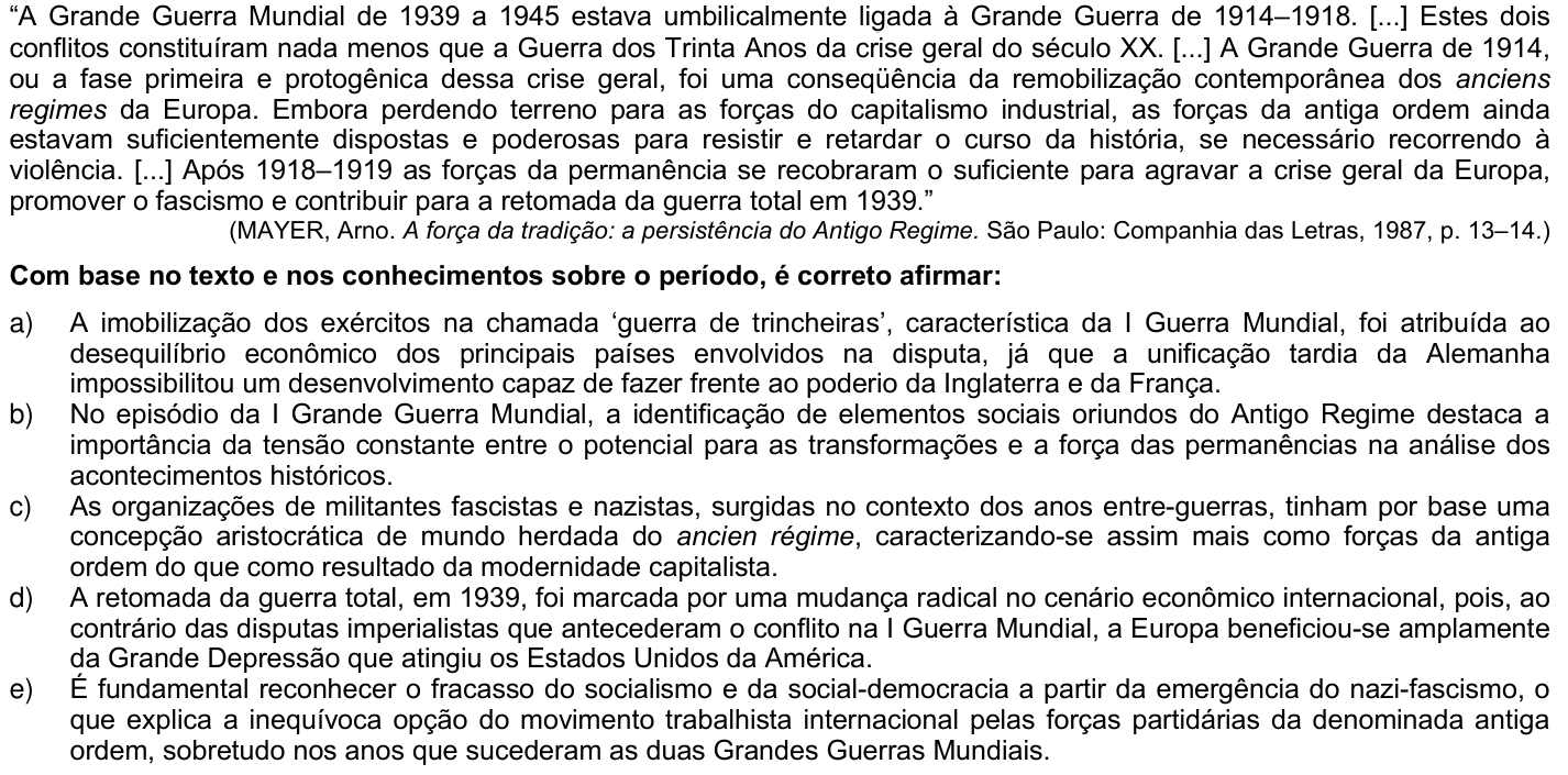 Questão 71 no caderno 1ª fase da UFPR 2008