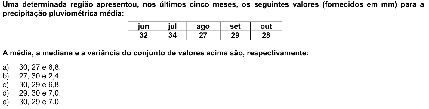 Questão 1 no caderno 1ª fase da UFPR 2009