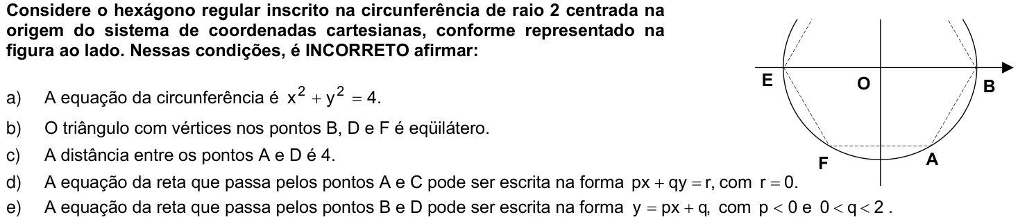Questão 5 no caderno 1ª fase da UFPR 2009