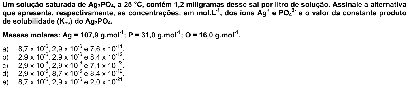 Questão 20 no caderno 1ª fase da UFPR 2009