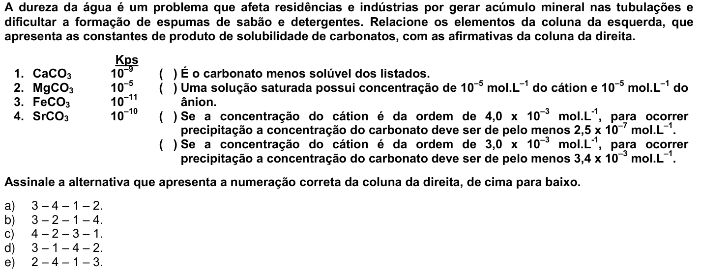 Questão 25 no caderno 1ª fase da UFPR 2009