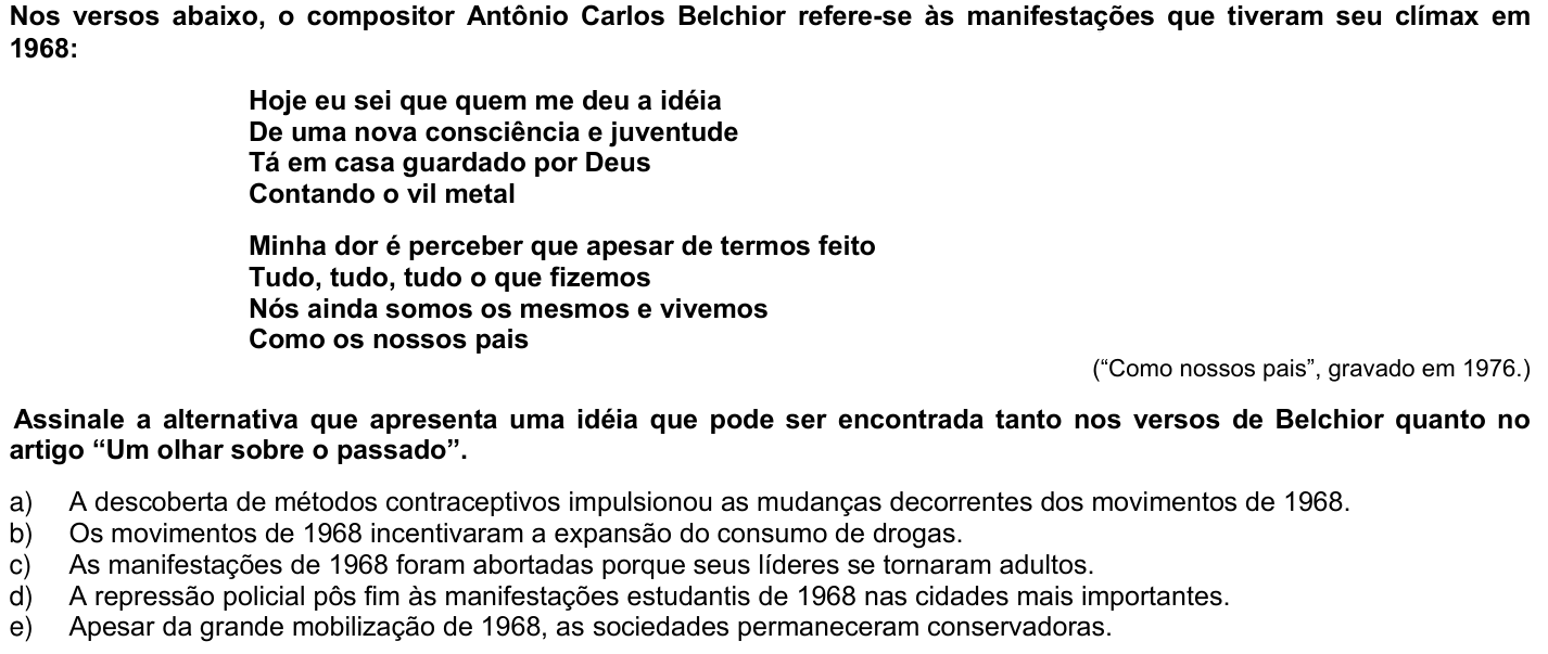 Questão 53 no caderno 1ª fase da UFPR 2009