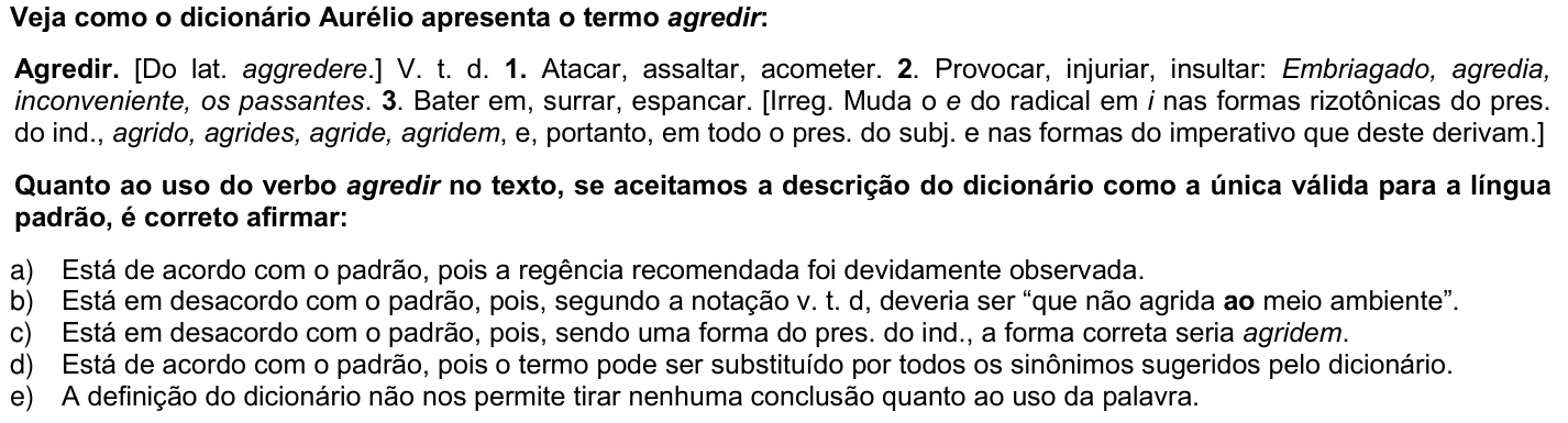 Questão 55 no caderno 1ª fase da UFPR 2009