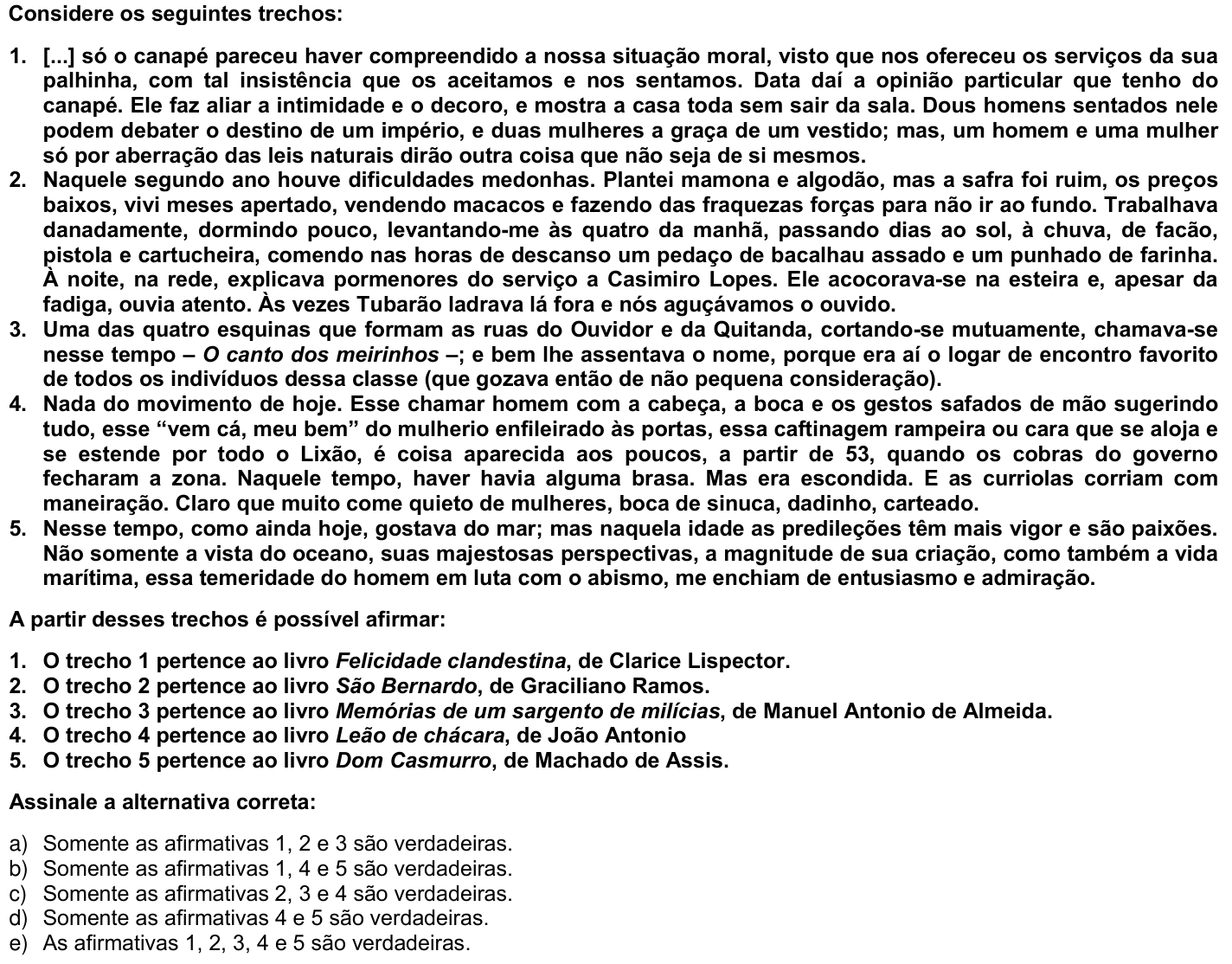 Questão 58 no caderno 1ª fase da UFPR 2009