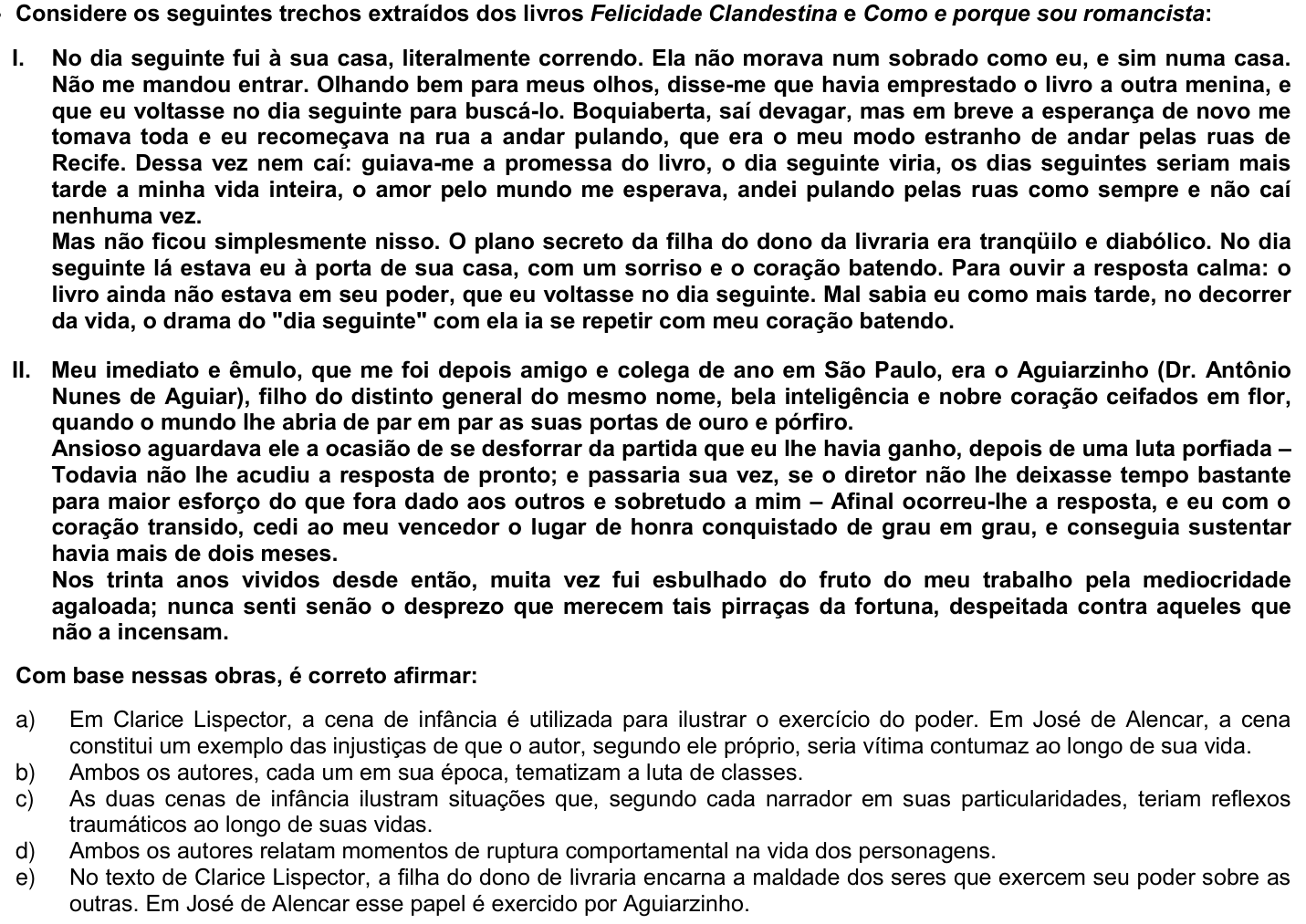 Questão 63 no caderno 1ª fase da UFPR 2009
