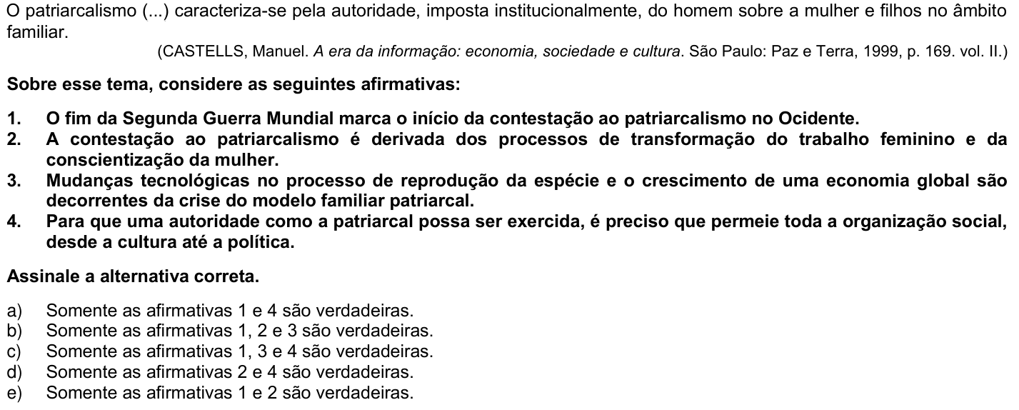 Questão 66 no caderno 1ª fase da UFPR 2009