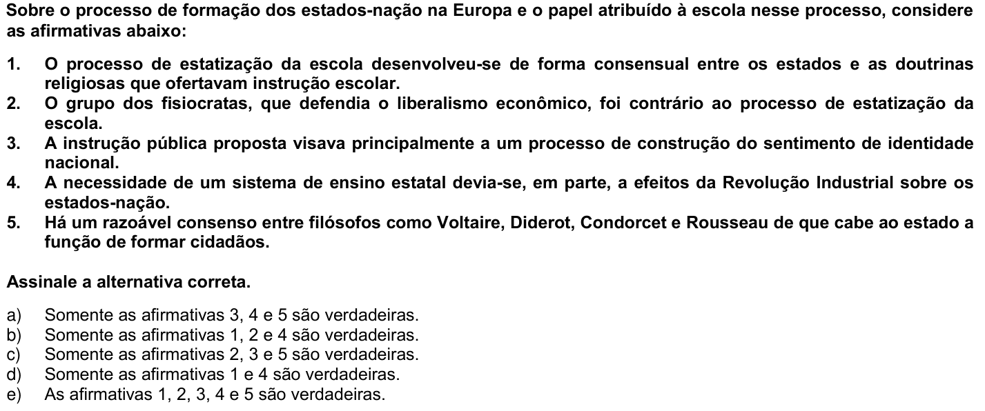 Questão 67 no caderno 1ª fase da UFPR 2009