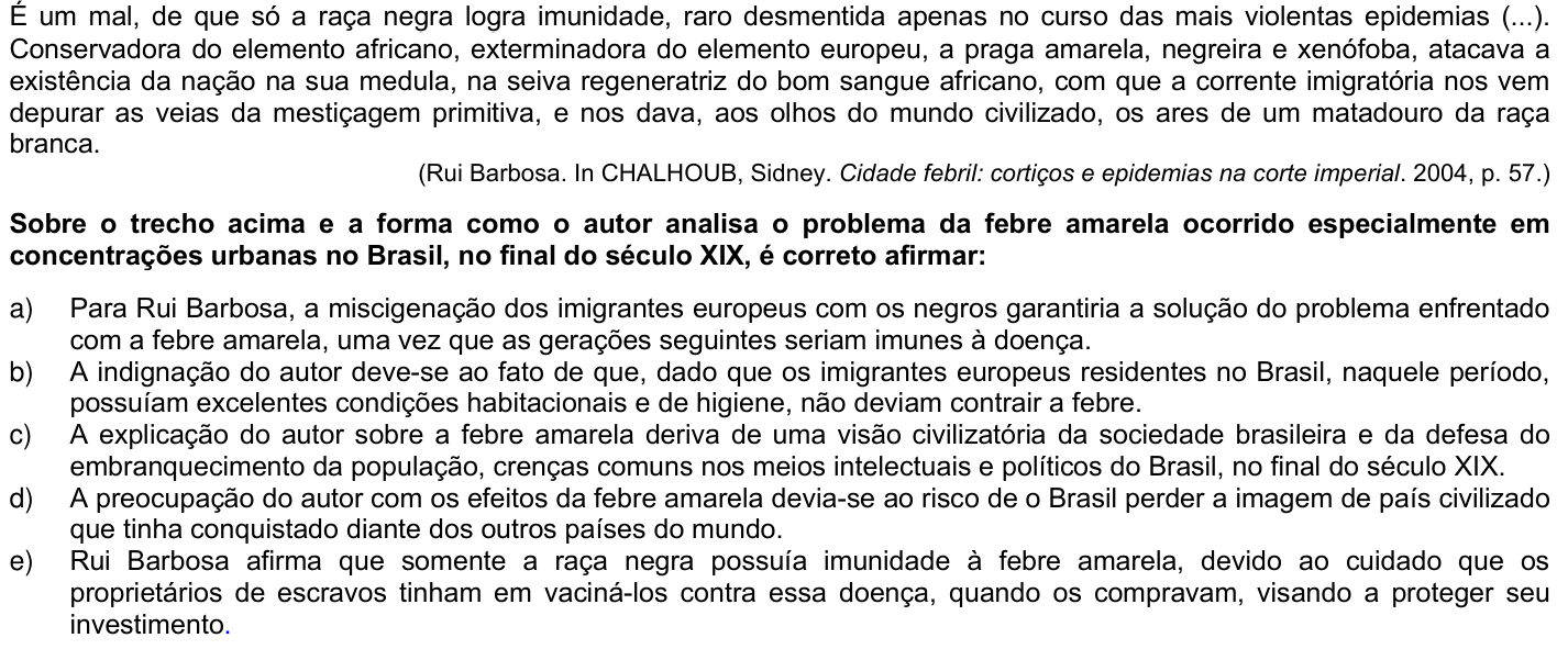 Questão 68 no caderno 1ª fase da UFPR 2009