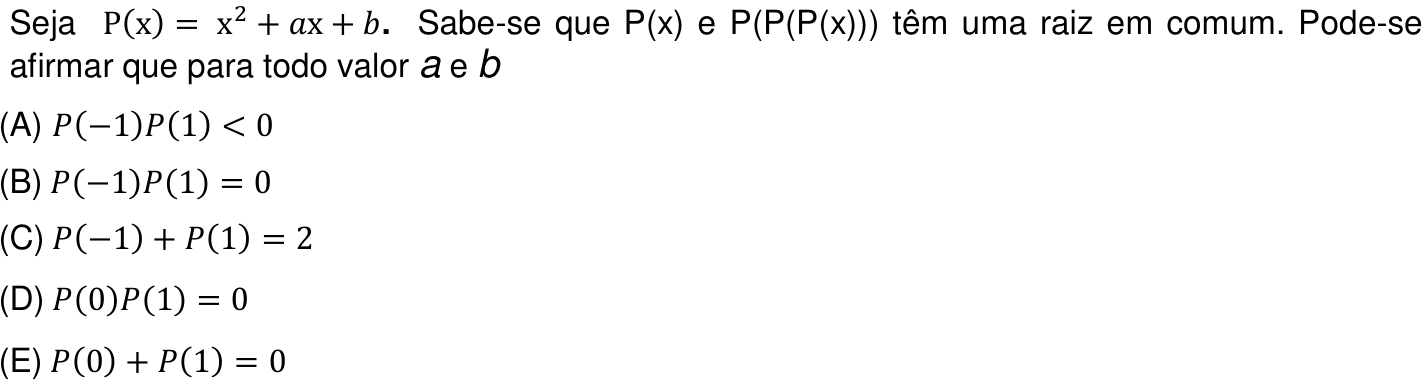 Questão 5 no caderno Prova objetiva do IME 2016