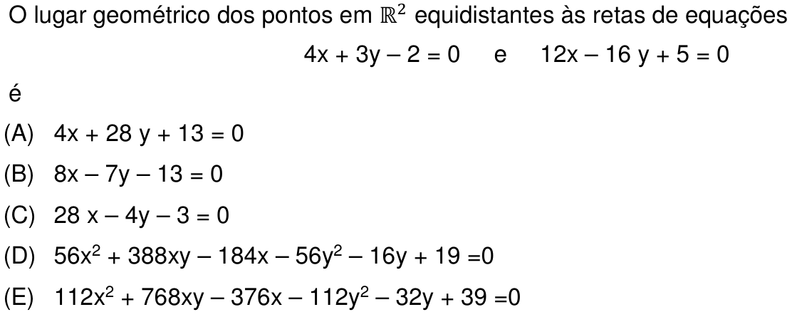 Questão 12 no caderno Prova objetiva do IME 2016