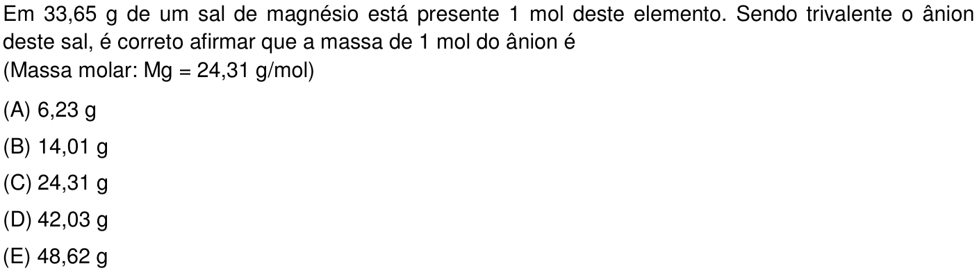 Questão 35 no caderno Prova objetiva do IME 2016