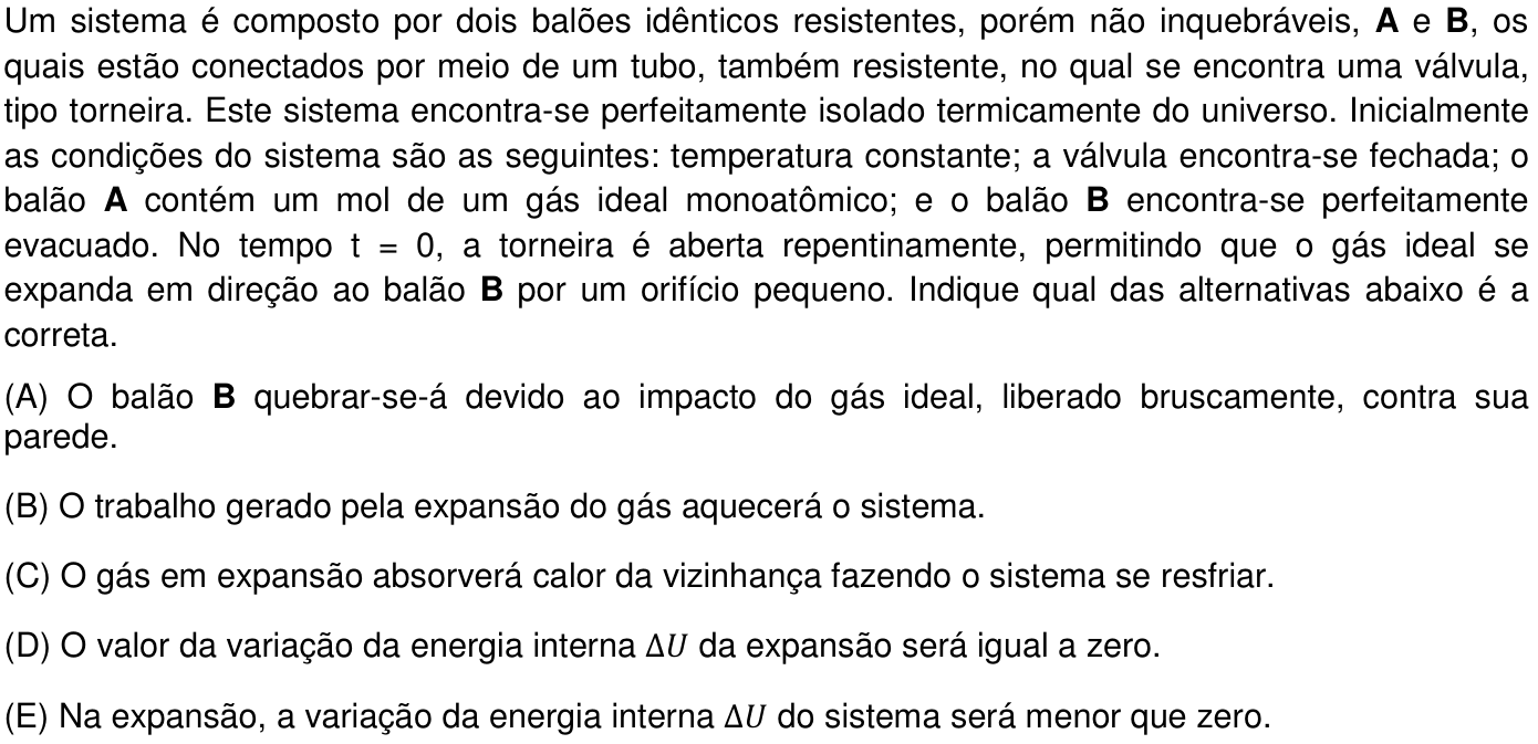 Questão 40 no caderno Prova objetiva do IME 2016