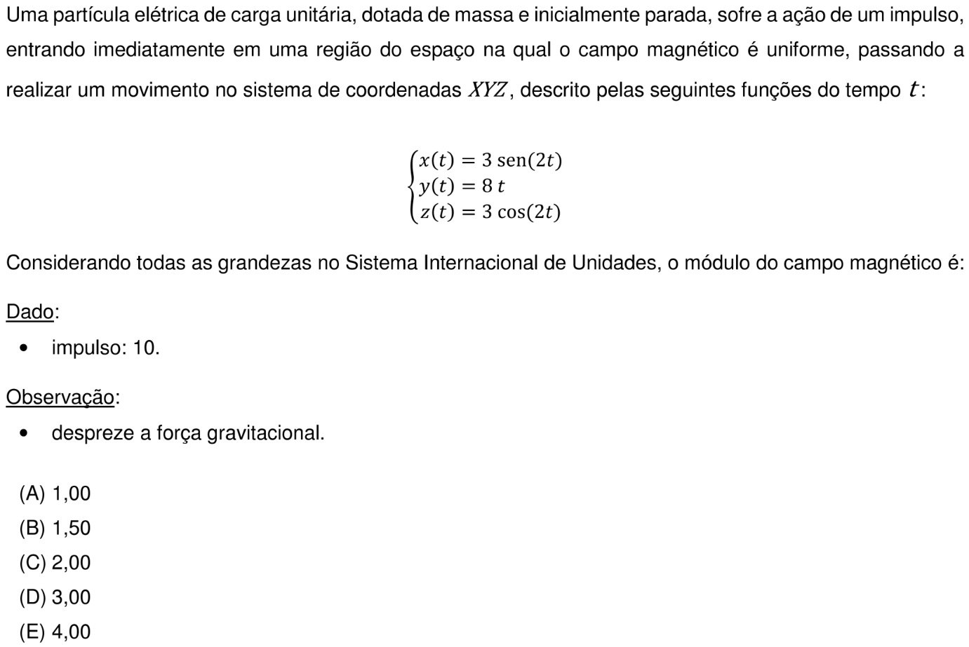 Questão 29 no caderno Prova objetiva do IME 2018