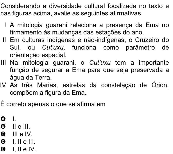 Questão 1 no caderno Amarela do ENEM 2008