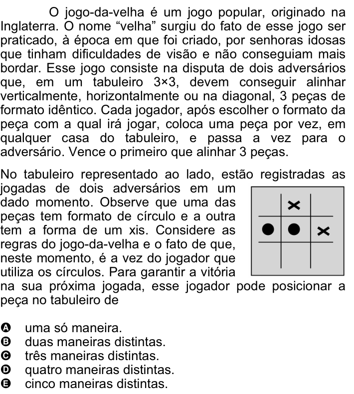 Questão 11 no caderno Amarela do ENEM 2008