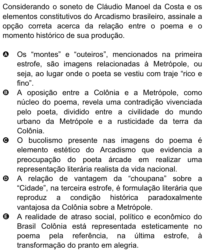 Questão 12 no caderno Amarela do ENEM 2008