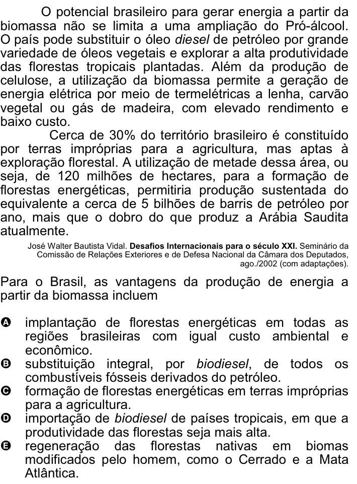 Questão 27 no caderno Amarela do ENEM 2008