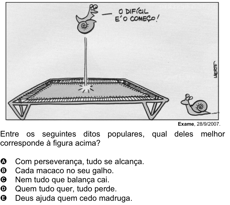 Questão 40 no caderno Amarela do ENEM 2008