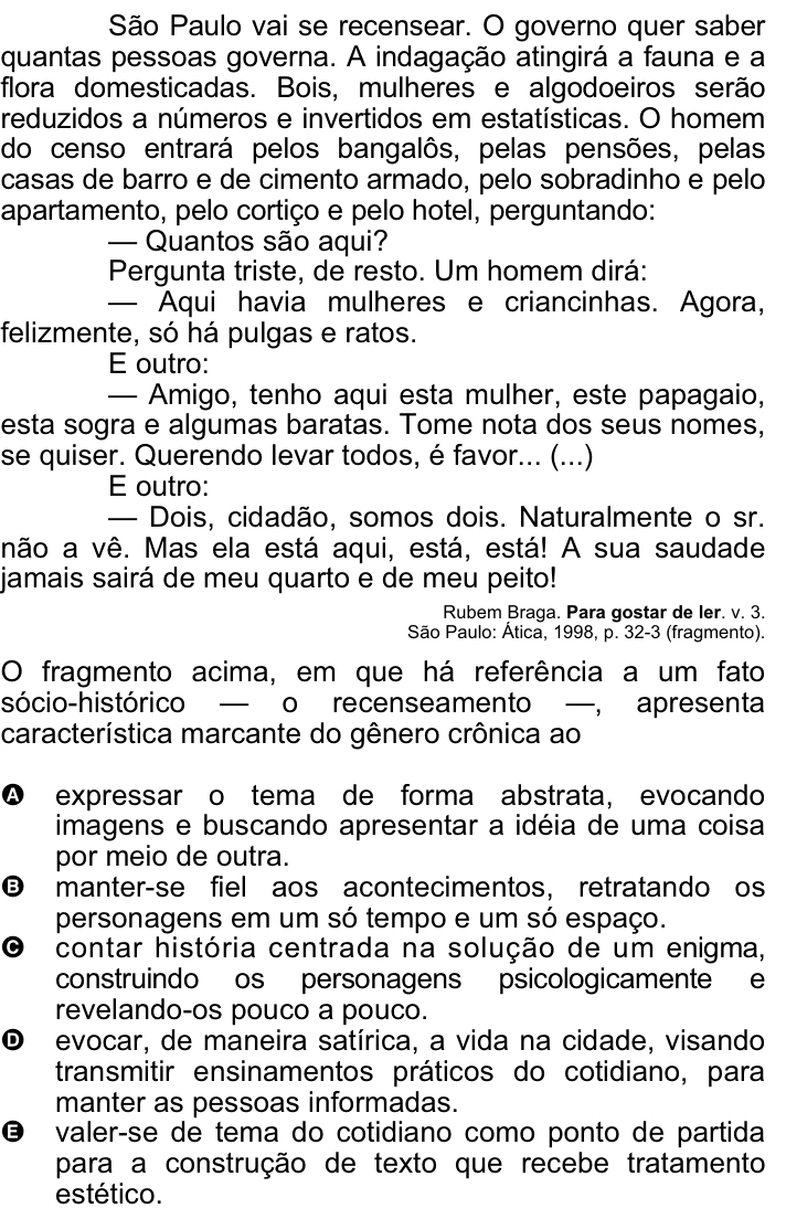 Questão 46 no caderno Amarela do ENEM 2008