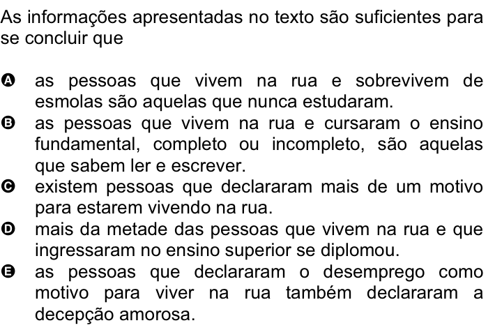 Questão 50 no caderno Amarela do ENEM 2008
