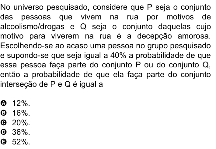 Questão 51 no caderno Amarela do ENEM 2008