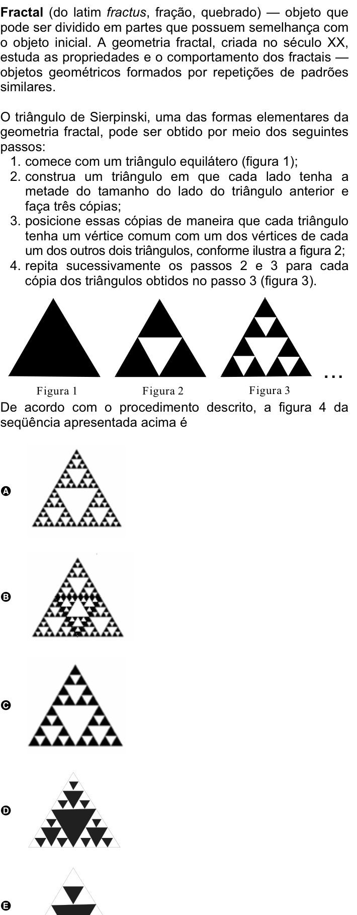Questão 54 no caderno Amarela do ENEM 2008