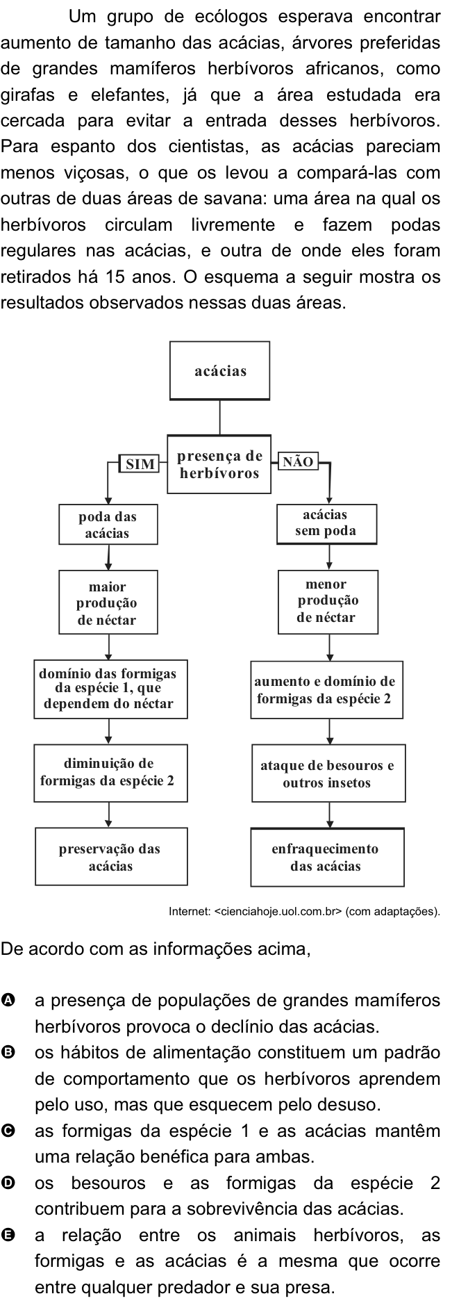 Questão 57 no caderno Amarela do ENEM 2008