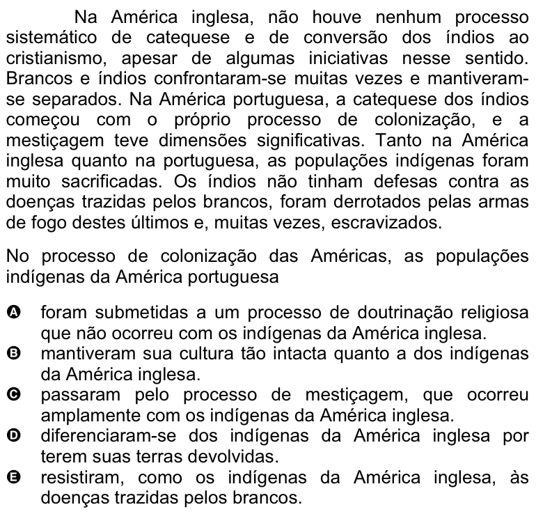 Questão 59 no caderno Amarela do ENEM 2008