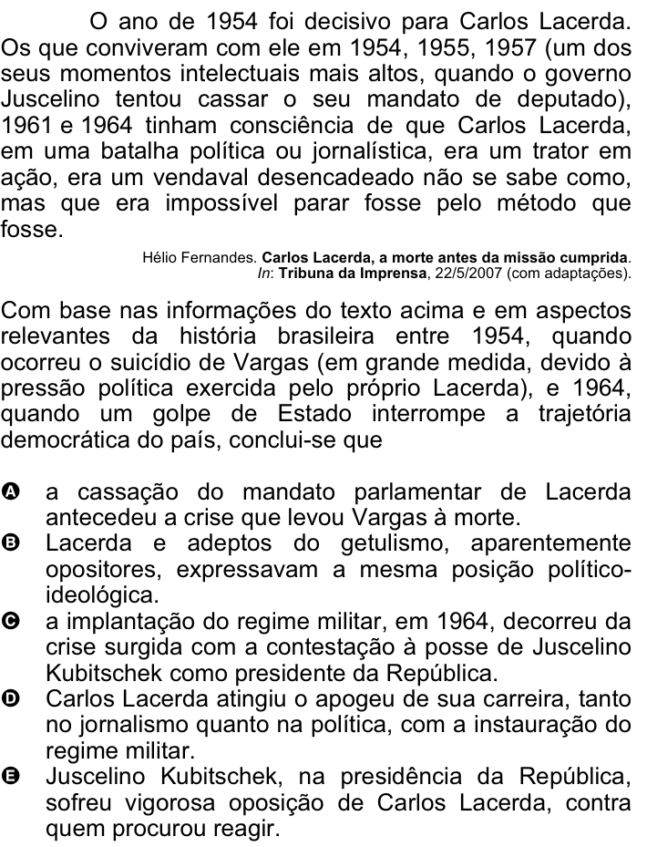 Questão 61 no caderno Amarela do ENEM 2008