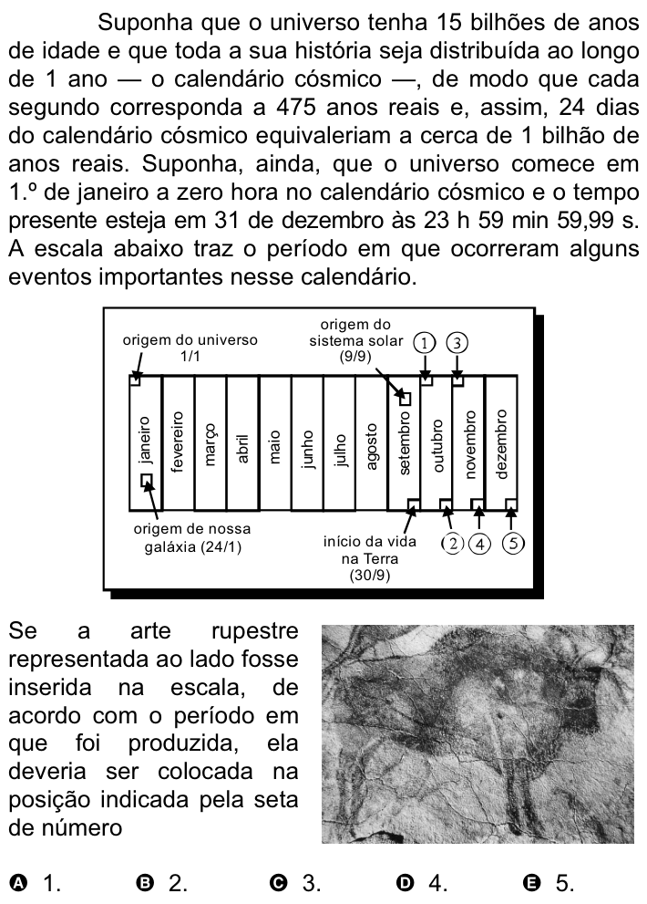 Questão 63 no caderno Amarela do ENEM 2008