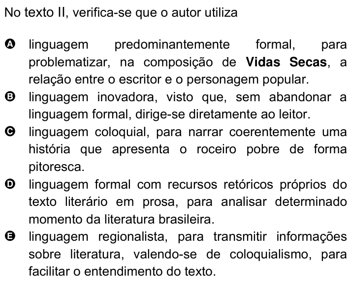 Questão 4 no caderno Amarela do ENEM 2007