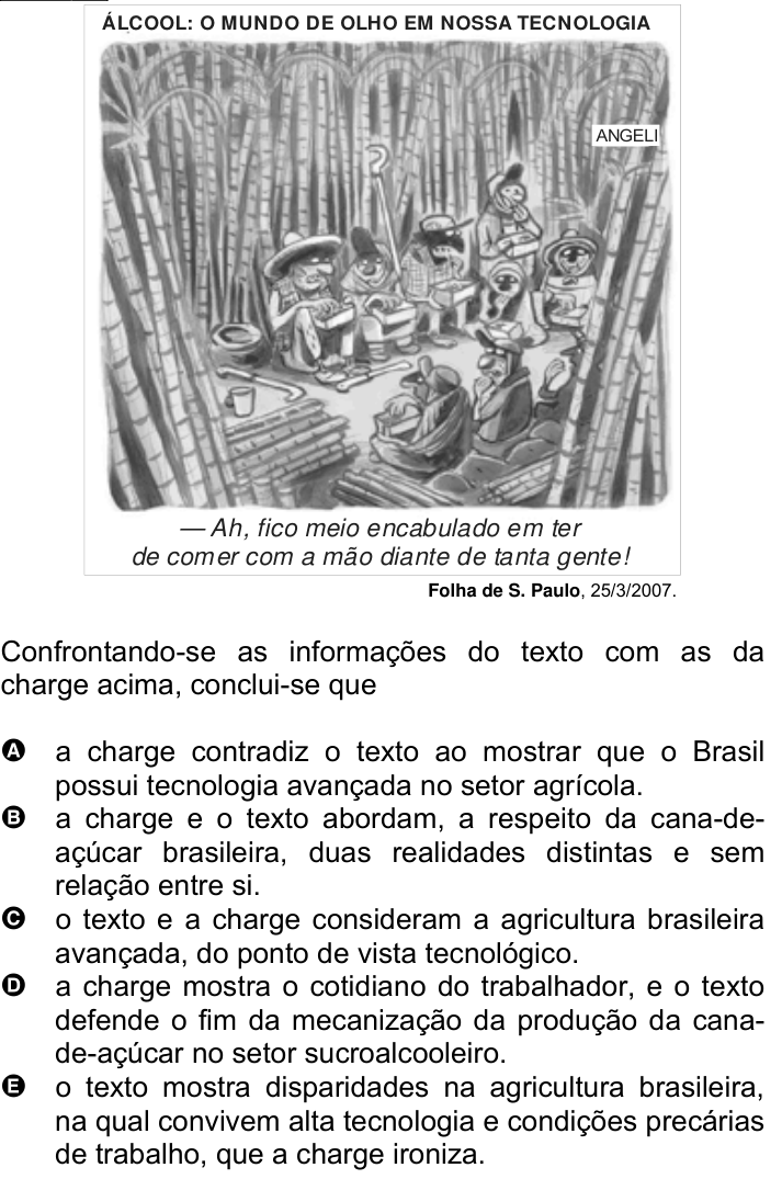 Questão 10 no caderno Amarela do ENEM 2007