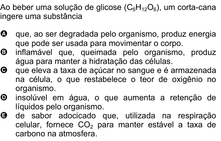 Questão 13 no caderno Amarela do ENEM 2007