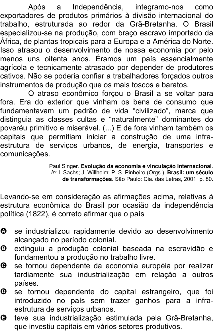 Questão 17 no caderno Amarela do ENEM 2007