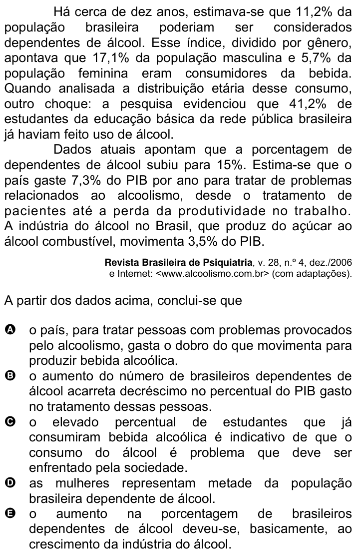 Questão 29 no caderno Amarela do ENEM 2007