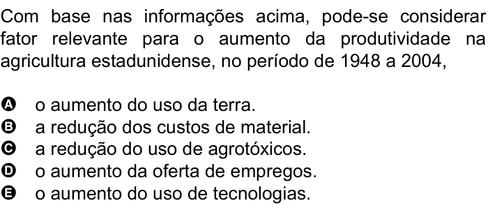 Questão 35 no caderno Amarela do ENEM 2007