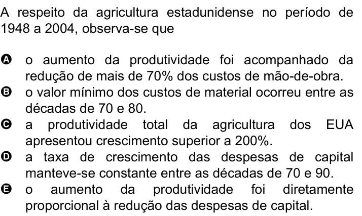 Questão 36 no caderno Amarela do ENEM 2007