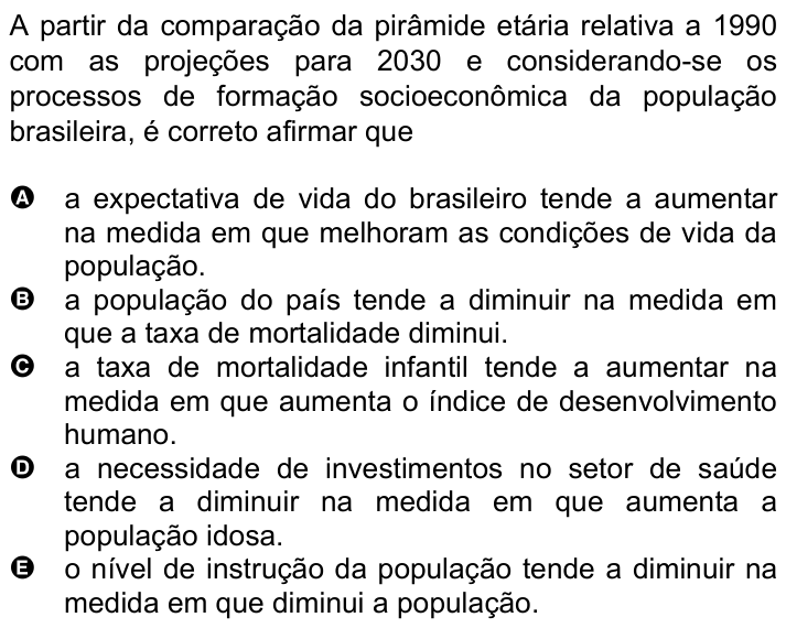 Questão 49 no caderno Amarela do ENEM 2007
