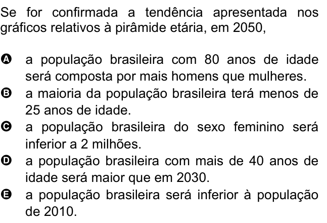 Questão 50 no caderno Amarela do ENEM 2007