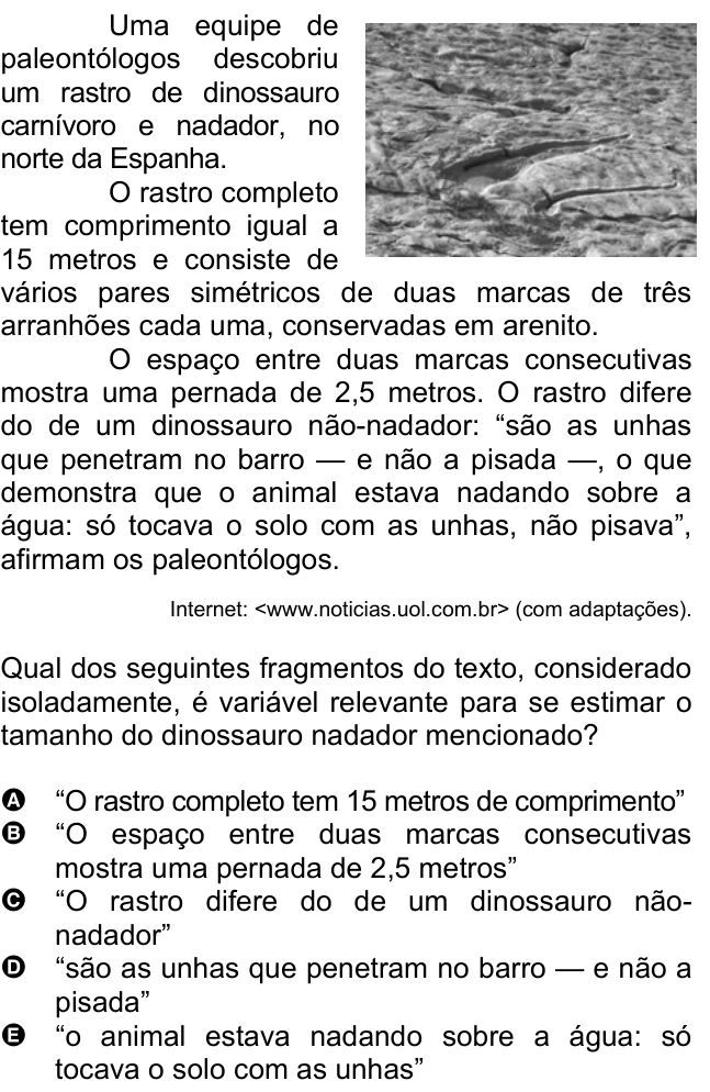 Questão 52 no caderno Amarela do ENEM 2007