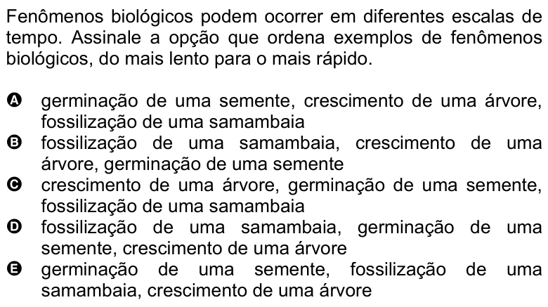 Questão 54 no caderno Amarela do ENEM 2007