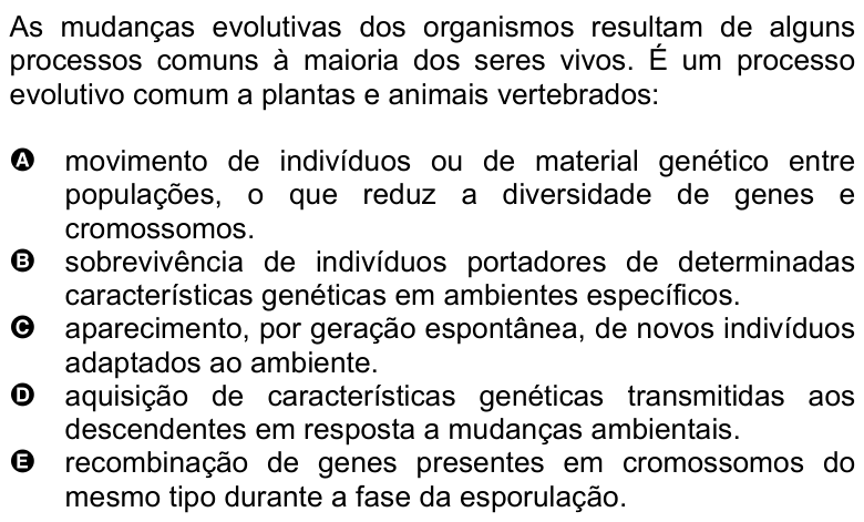 Questão 55 no caderno Amarela do ENEM 2007