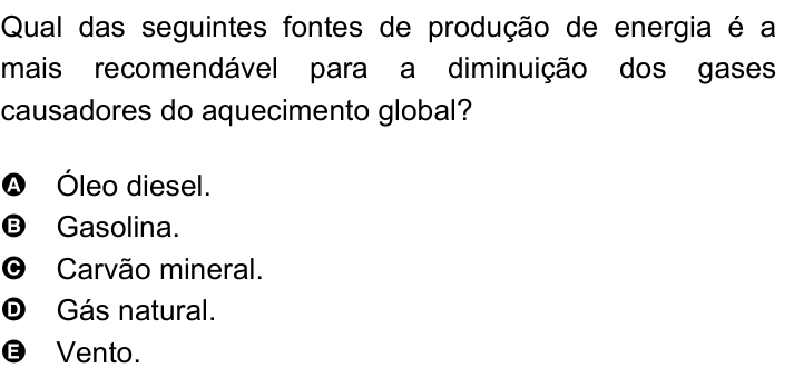 Questão 60 no caderno Amarela do ENEM 2007