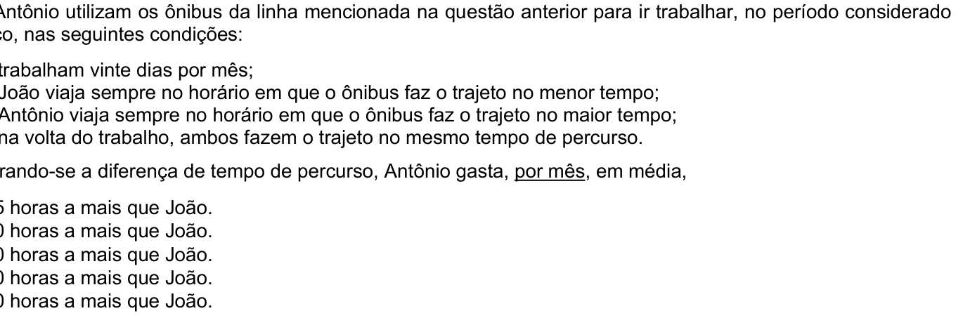 Questão 5 no caderno Amarela do ENEM 2003