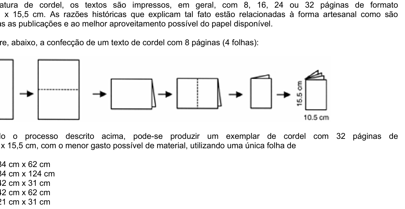 Questão 7 no caderno Amarela do ENEM 2003